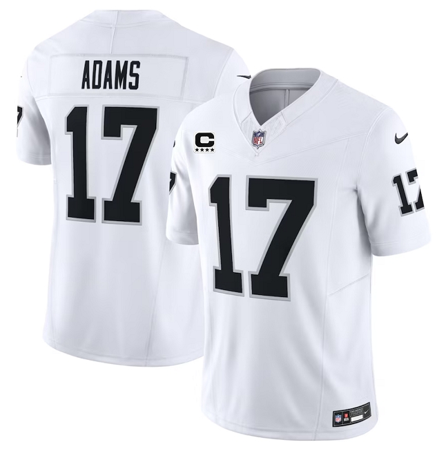 Men's Las Vegas Raiders #17 Davante Adams White 2023 F.U.S.E With C Patch Vapor Untouchable Football Stitched Jersey - Click Image to Close